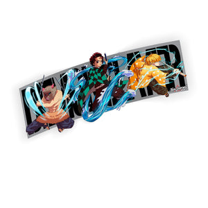 3D Style Demon Slayer Trio - [Black/Gray] - [MATTE/GLOSS/HOLO]