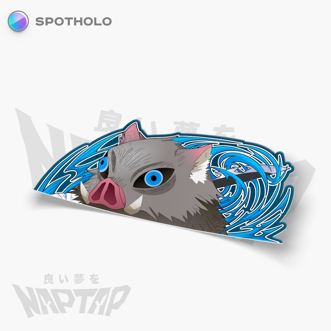 Inosuke Mask ON / Mask OFF - Peeker Sticker