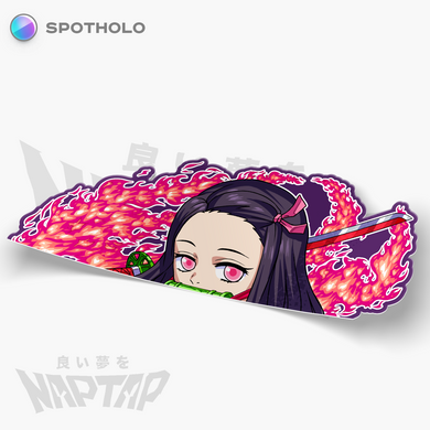 Nezuko Blood Demon Art - Peeker Sticker